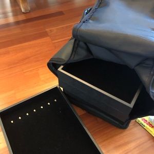 Carrying case, soft-sided jewelry tray carrying case.  Includes 6 trays